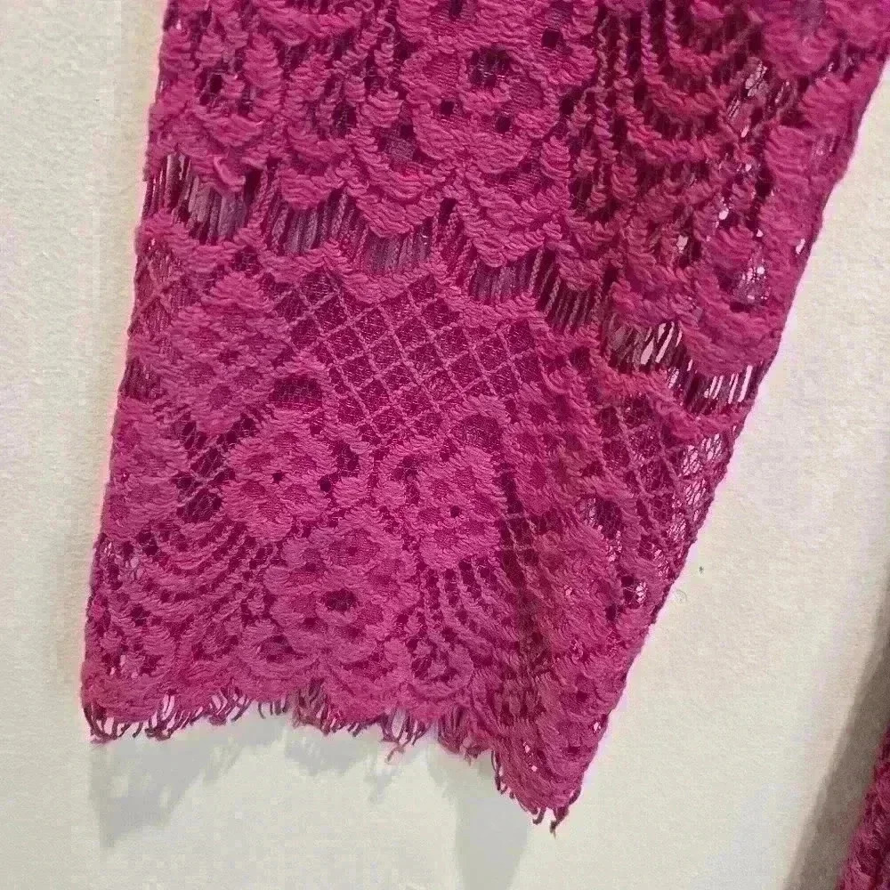 Laundry by Design Fuschia Bodycon Long Sleeve Dress Sz 8 Party/Cocktail - Picture 4 of 9